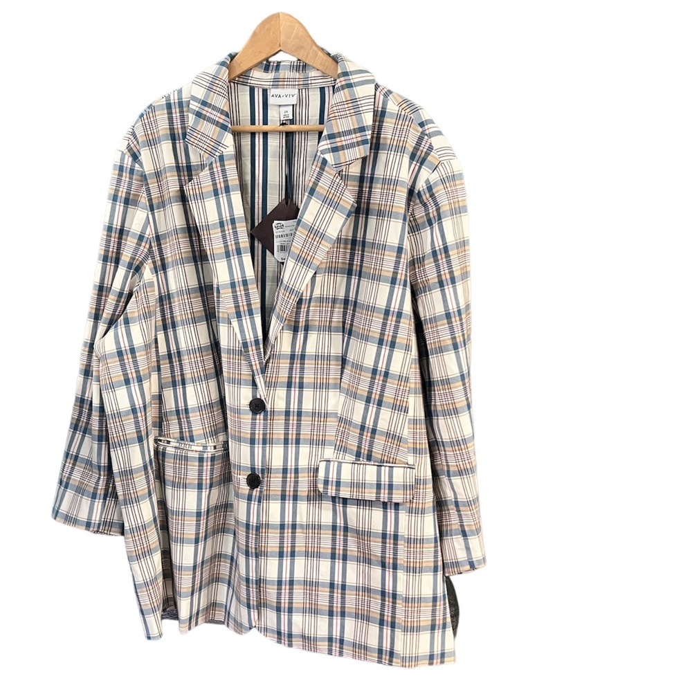 Ava & Viv Plaid Blazer XXL
